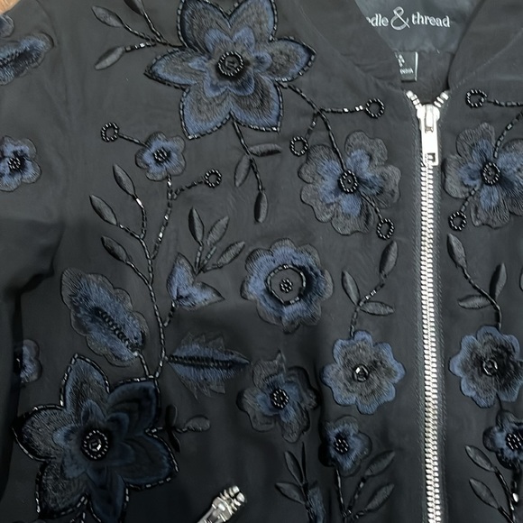 Needle and thread, sequin bomber jacket, size 2 LIKE NEW - Picture 2 of 4